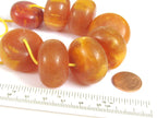 2 beads - Tibetan copal resin beads Large wide disc shape light weight Tibetan resin beads 27 -29 mm wide - BD664M
