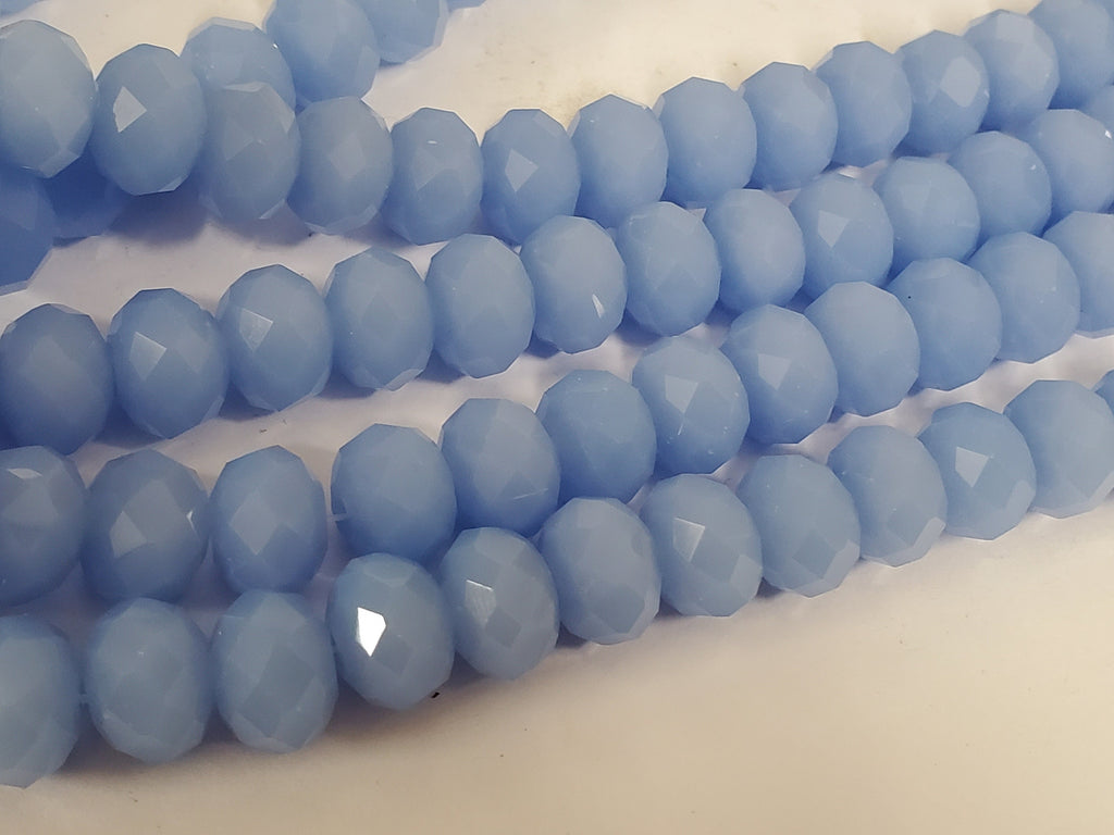 20 beads - 12 mm size Faceted rondelle blue color AB shiny crystal glass beads - AB075