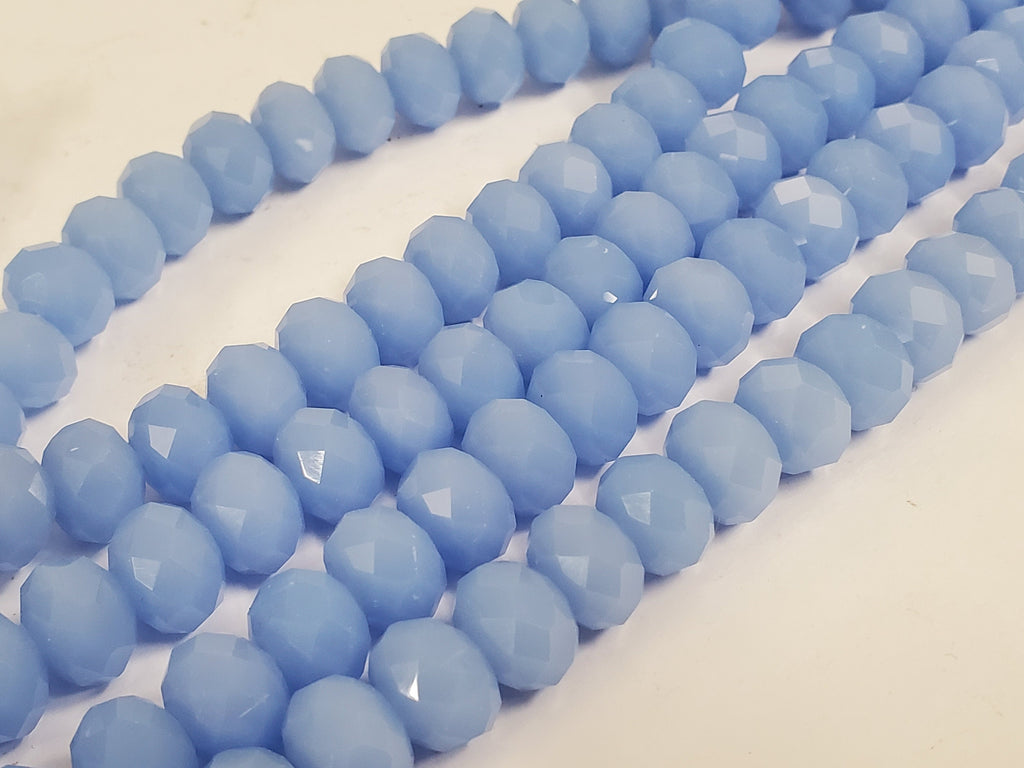 20 beads - 12 mm size Faceted rondelle blue color AB shiny crystal glass beads - AB075