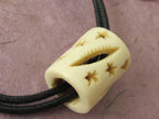 2 Beads -Carved stars meteor design large Size carved barrel shape bone focal pendant beads - BD260