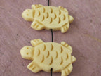 Carved turtle genuine recycled cattle bone beads - 2 beads - BD122