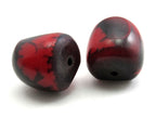2 Beads - Red horn beads from Nepal - BD137