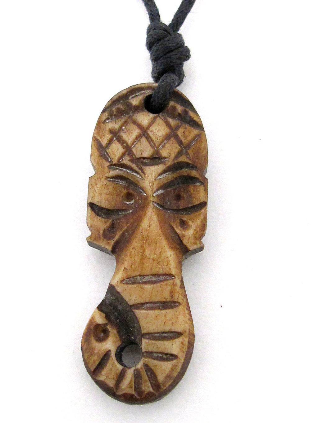 Ganesha head intricately carved recycled cattle bone pendant - PB007