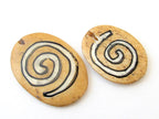 Nepal spiral recycled cattle bone beads - 4 beads set - BD395