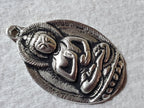 Gorgeous large size Oval shape Tibetan Buddha pendant antiqued silver finish Nepal - CP061