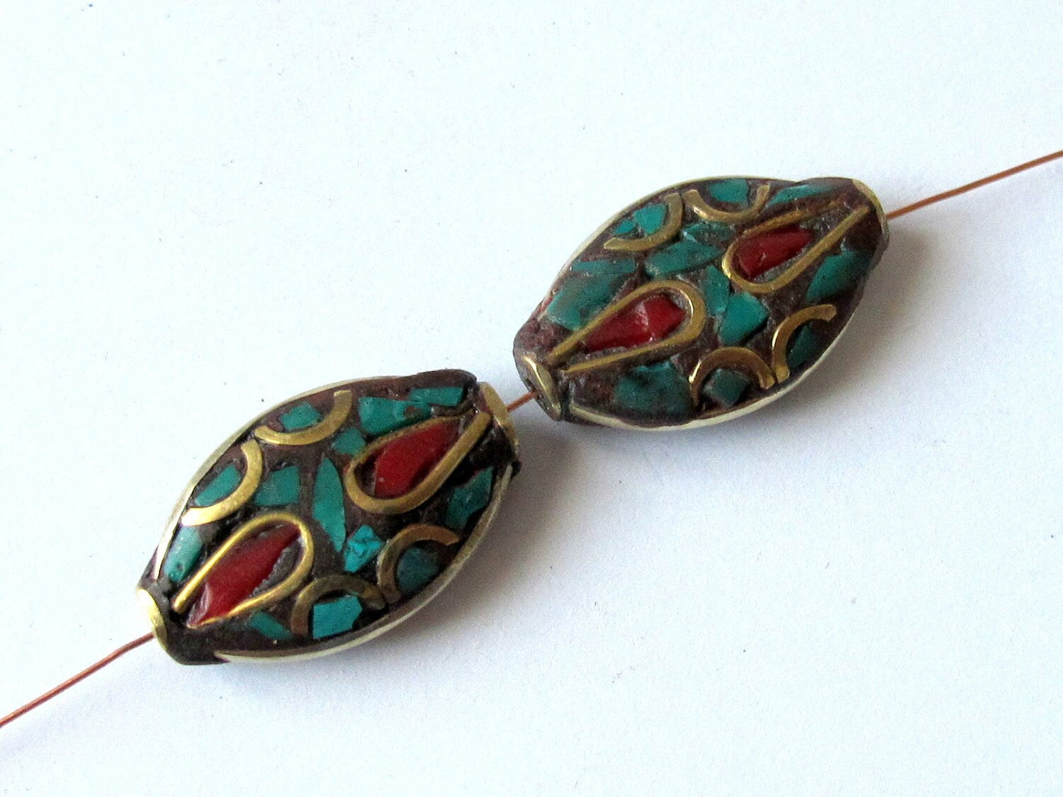 Focal Brass bead from nepal - 1 bead-BD042
