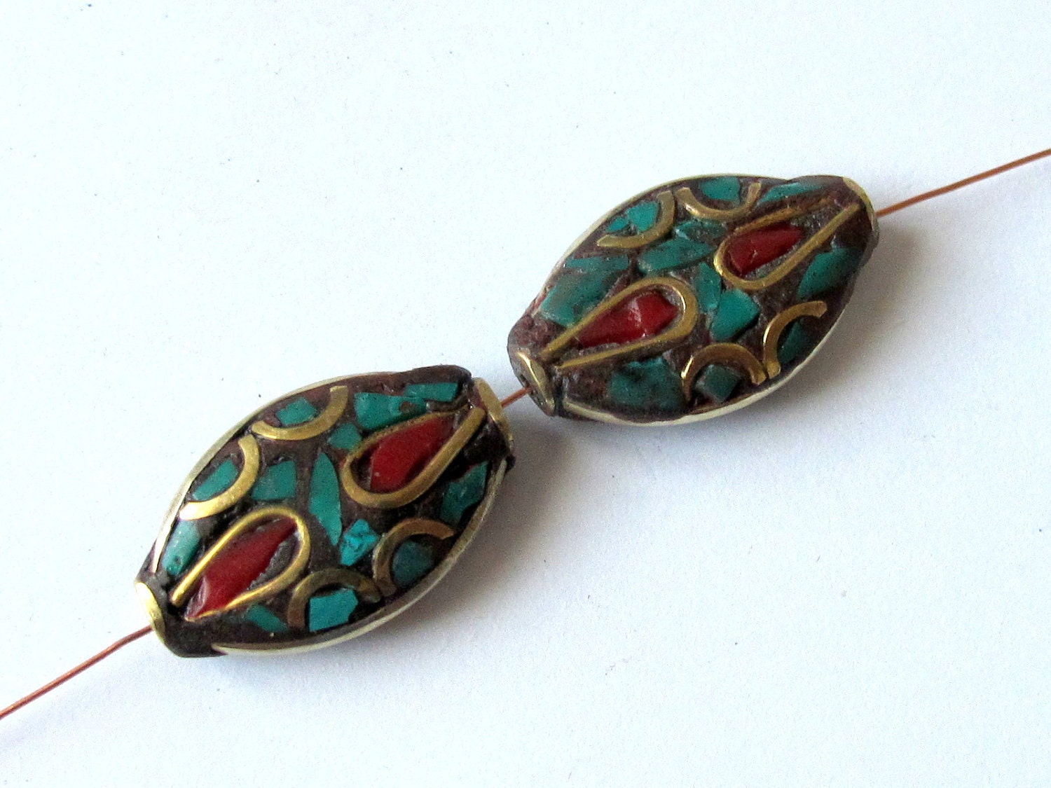 Focal Brass bead from nepal - 1 bead-BD042