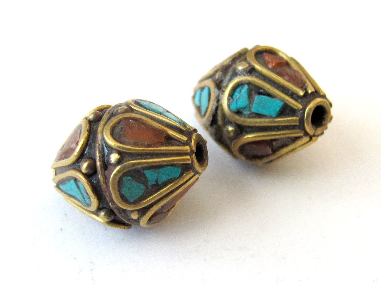Thick focal nepal brass bead - BD038 - 1 bead