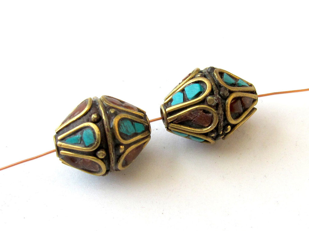 Thick focal nepal brass bead - BD038 - 1 bead