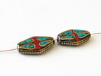 Kite shape brass beads from Nepal -1 bead-BD040