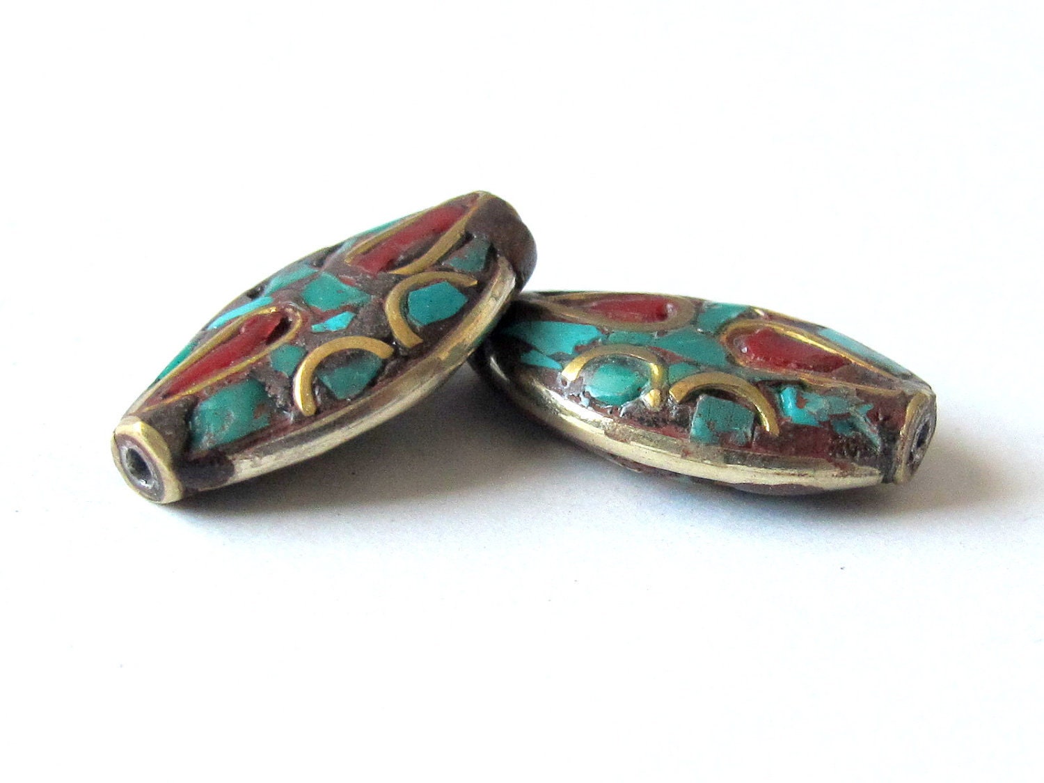 Focal Brass bead from nepal - 1 bead-BD042