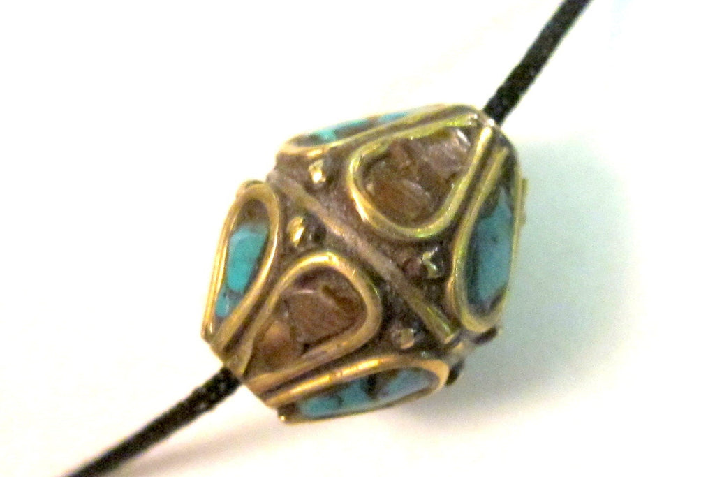 Thick focal nepal brass bead - BD038 - 1 bead