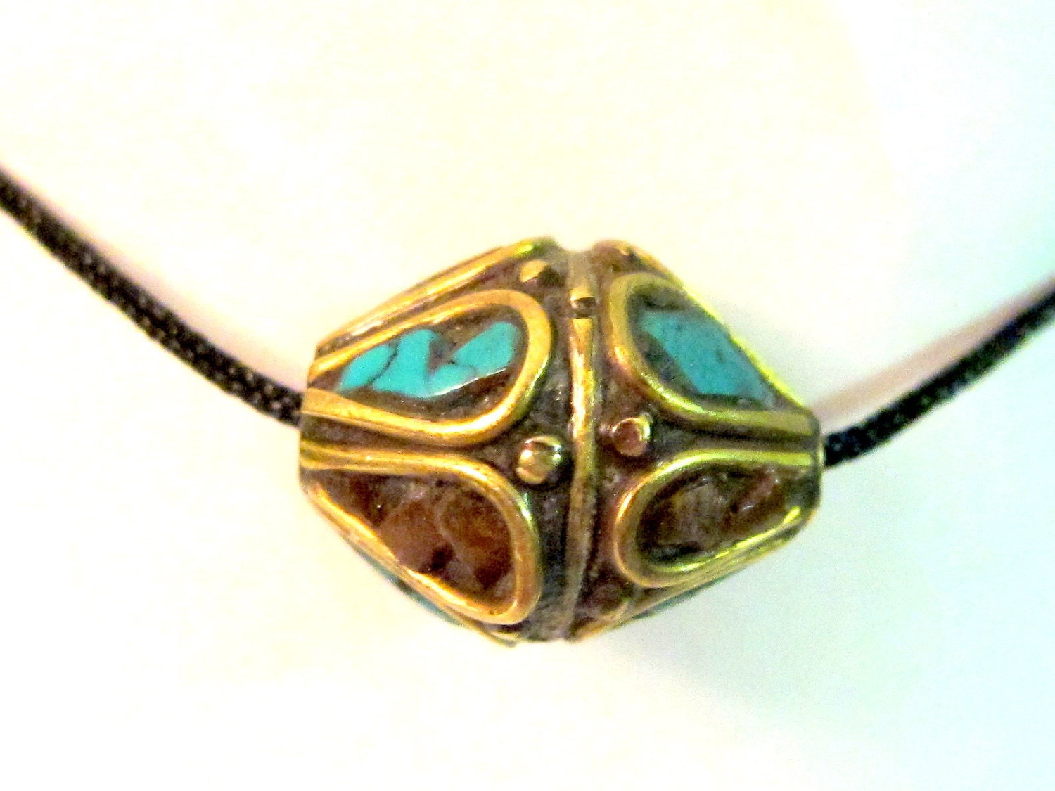 Thick focal nepal brass bead - BD038 - 1 bead