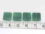 Green agate - etched Tibetan spiral swirl bead - 25 mm - 2 beads - GM016b