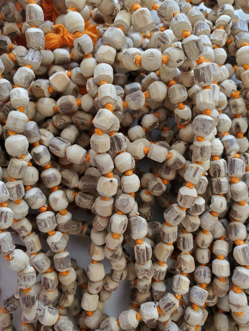 108 Tulsi Beads strand - Natural Tulsi wood mala beads light weight from Nepal- 1 strand knotted -mala making supplies nepalbeadshop -ML048K