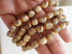 108 Tulsi Beads strand - Natural Tulsi wood mala beads light weight from Nepal- 1 strand knotted -mala making supplies nepalbeadshop -ML048K