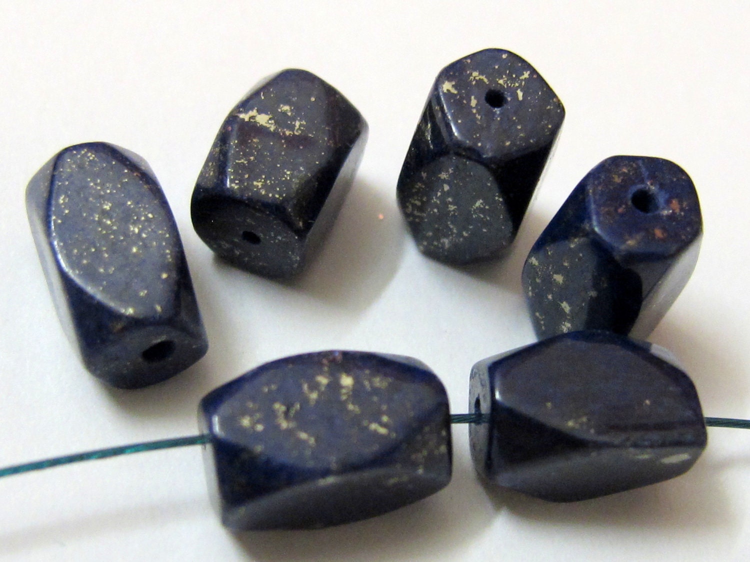 6 Beads- Ethnic Nepal Lapis Lazuli facet cut good quality gemstone beads - 6 beads - BD165