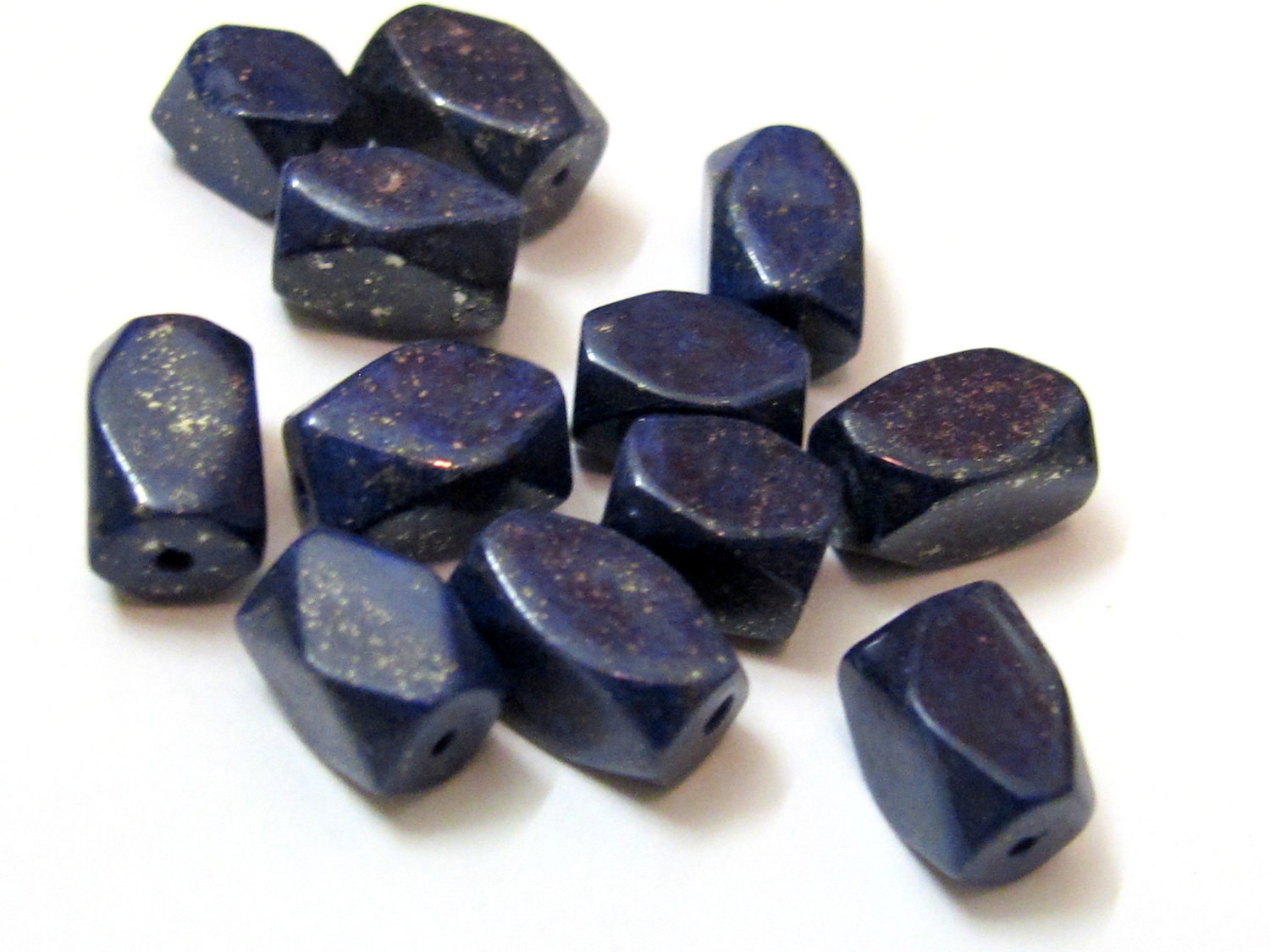 6 Beads- Ethnic Nepal Lapis Lazuli facet cut good quality gemstone beads - 6 beads - BD165