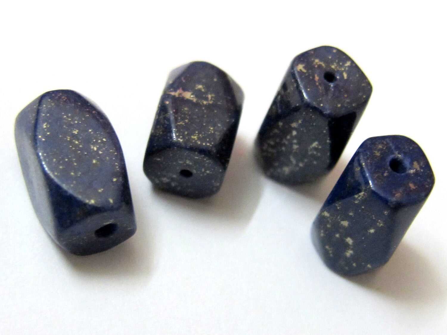 6 Beads- Ethnic Nepal Lapis Lazuli facet cut good quality gemstone beads - 6 beads - BD165