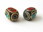 Nepal cuboid brass Beads - 2 beads-BD049