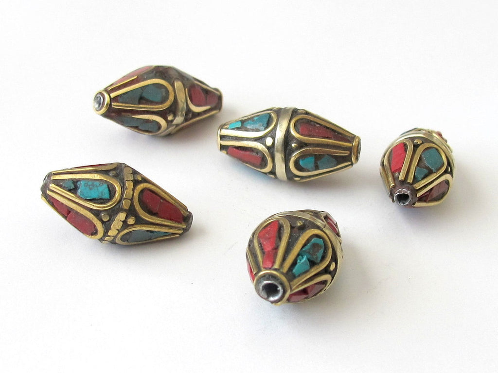 Nepal bead - Nepalese bicone focal pendant bead - 1 bead - BD052