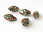 Nepal bead - Nepalese bicone focal pendant bead - 1 bead - BD052