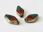 2 beads - Beautiful Kite shape brass beads from Nepal - BD067