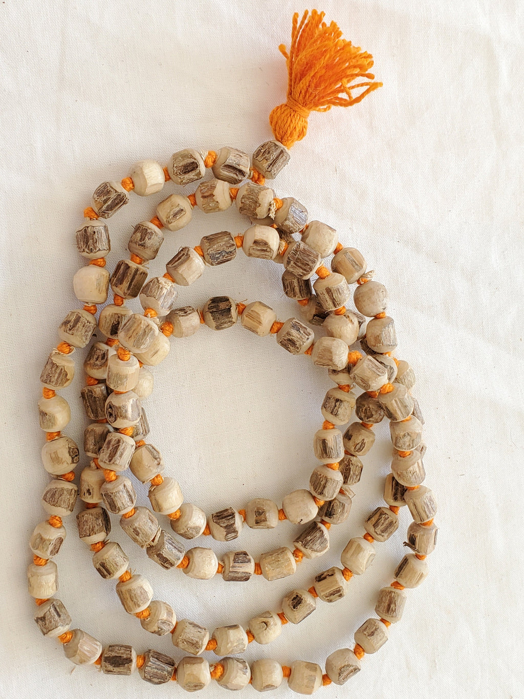 108 Tulsi Beads strand - Natural Tulsi wood mala beads light weight from Nepal- 1 strand knotted -mala making supplies nepalbeadshop -ML048K