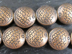 4 beads - Copper tone finish Fish Design Beads – Rustic Tibetan-Style Metal Beads for Jewelry Making- fishing theme beads - BD200