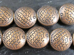 4 beads - Copper tone finish Fish Design Beads – Rustic Tibetan-Style Metal Beads for Jewelry Making- fishing theme beads - BD200