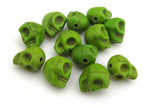 10 green howlite skull beads 10 mm x 8 mm - GM332