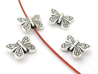 8 Beads - Beautiful butterfly antiqued silver toned metal beads - BD916