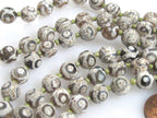 5 Beads- Tibetan gemstone beads Tibetan agate beads rustic brown grey greenish color 8 mm - GM223E