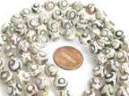 5 Beads- Tibetan gemstone beads Tibetan agate beads rustic brown grey greenish color 8 mm - GM223E
