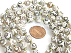 5 Beads- Tibetan gemstone beads Tibetan agate beads rustic brown grey greenish color 8 mm - GM223E