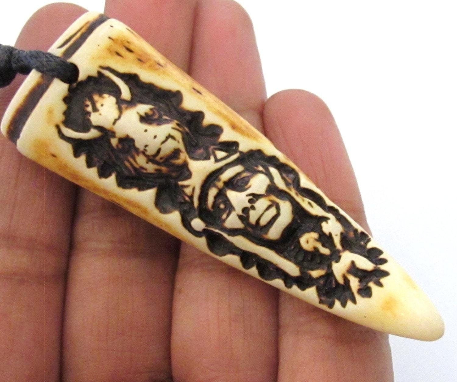 1 Pendant - Large Native Indian chief resin pendant - PB084