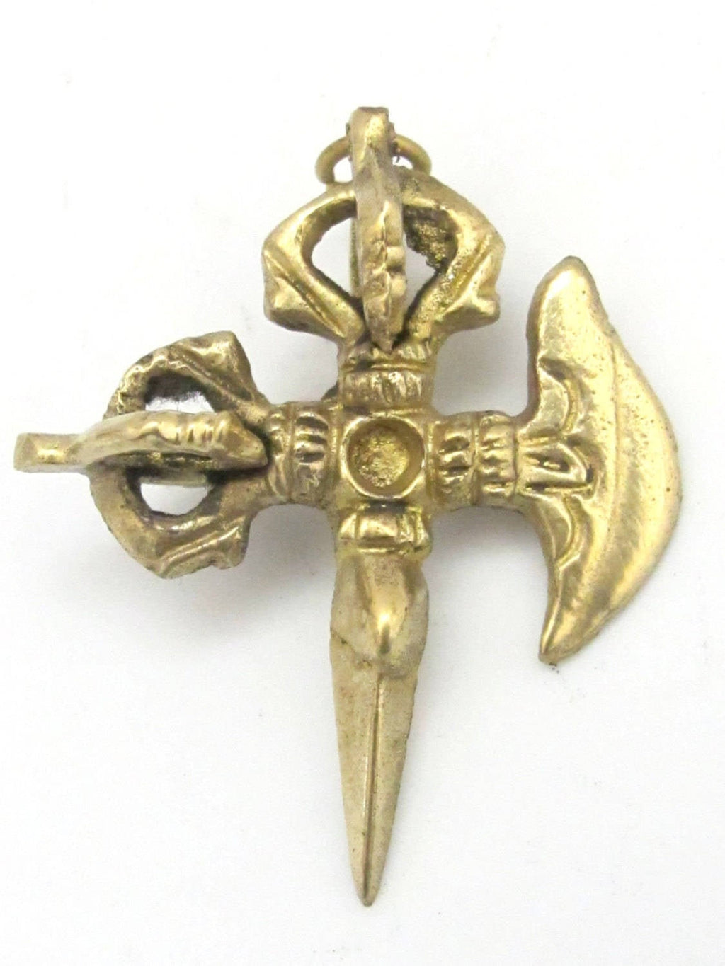 1 Pendant - Tibetan pendants brass phurba metal pendants Medium size Ethnic Phurba Vajra dagger brass pendant from Nepal - CP066s