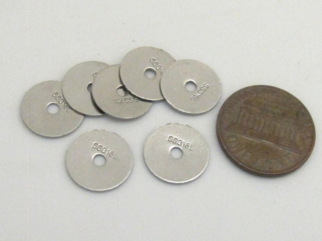 10 Beads - 316L stamped Stainless steel donut disc beads - BD645