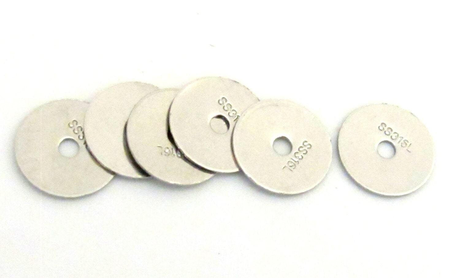 10 Beads - 316L stamped Stainless steel donut disc beads - BD645