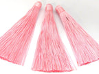 1 Piece - Long Light pink silk tassel charm supplies - 120 mm long - BD867