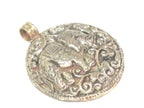 1 pendant - Gorgeous Tibetan elephant pendant antiqued silver color finish with reverse side carvings - PM351C