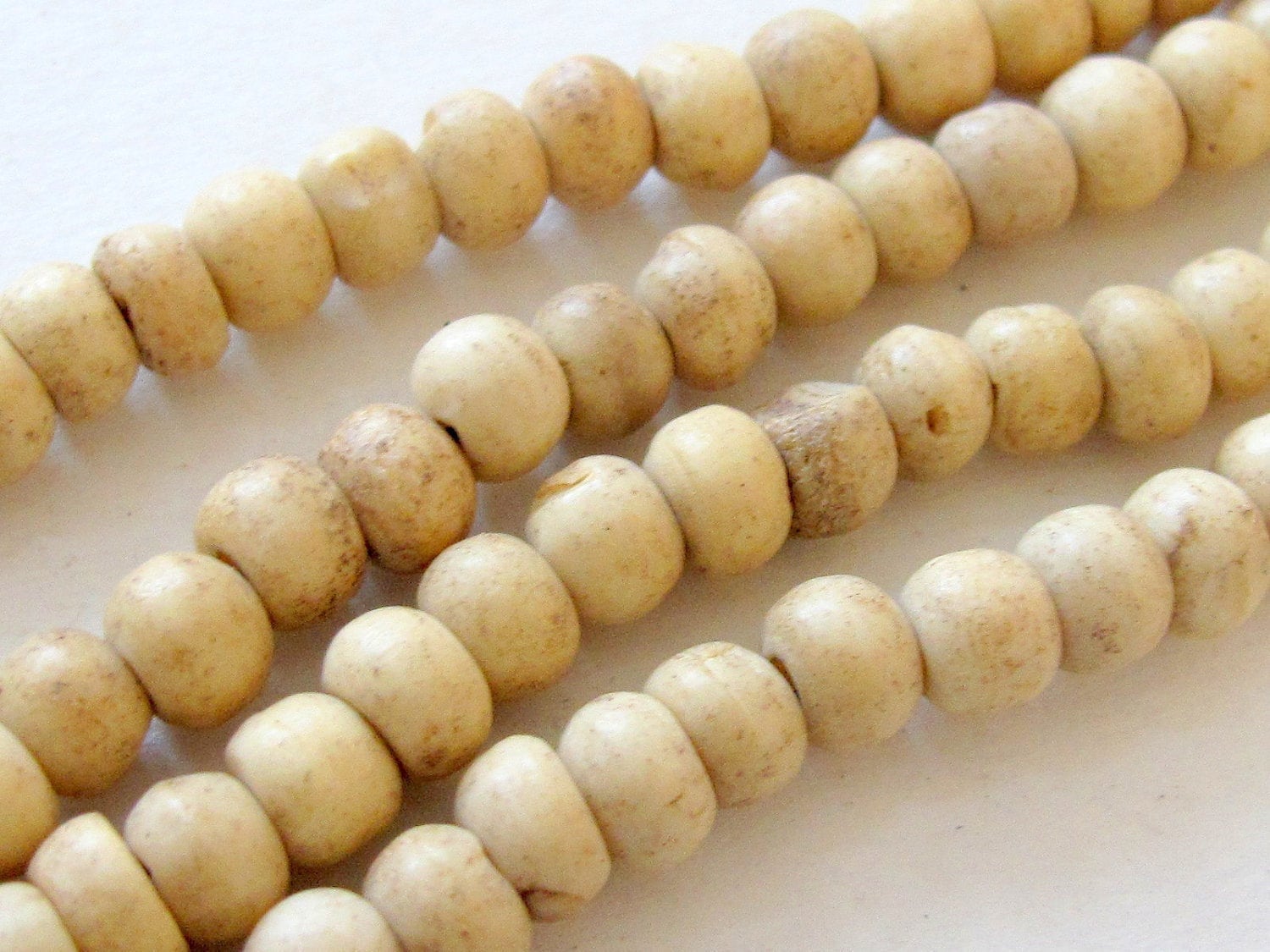 10 Beads- Small size Tibetan small size spacer upcycled cattle bone beads - NB022