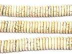 20 Beads - White cream color howlite rondelle flat disc heishi rondelle beads 12 mm size - GM437
