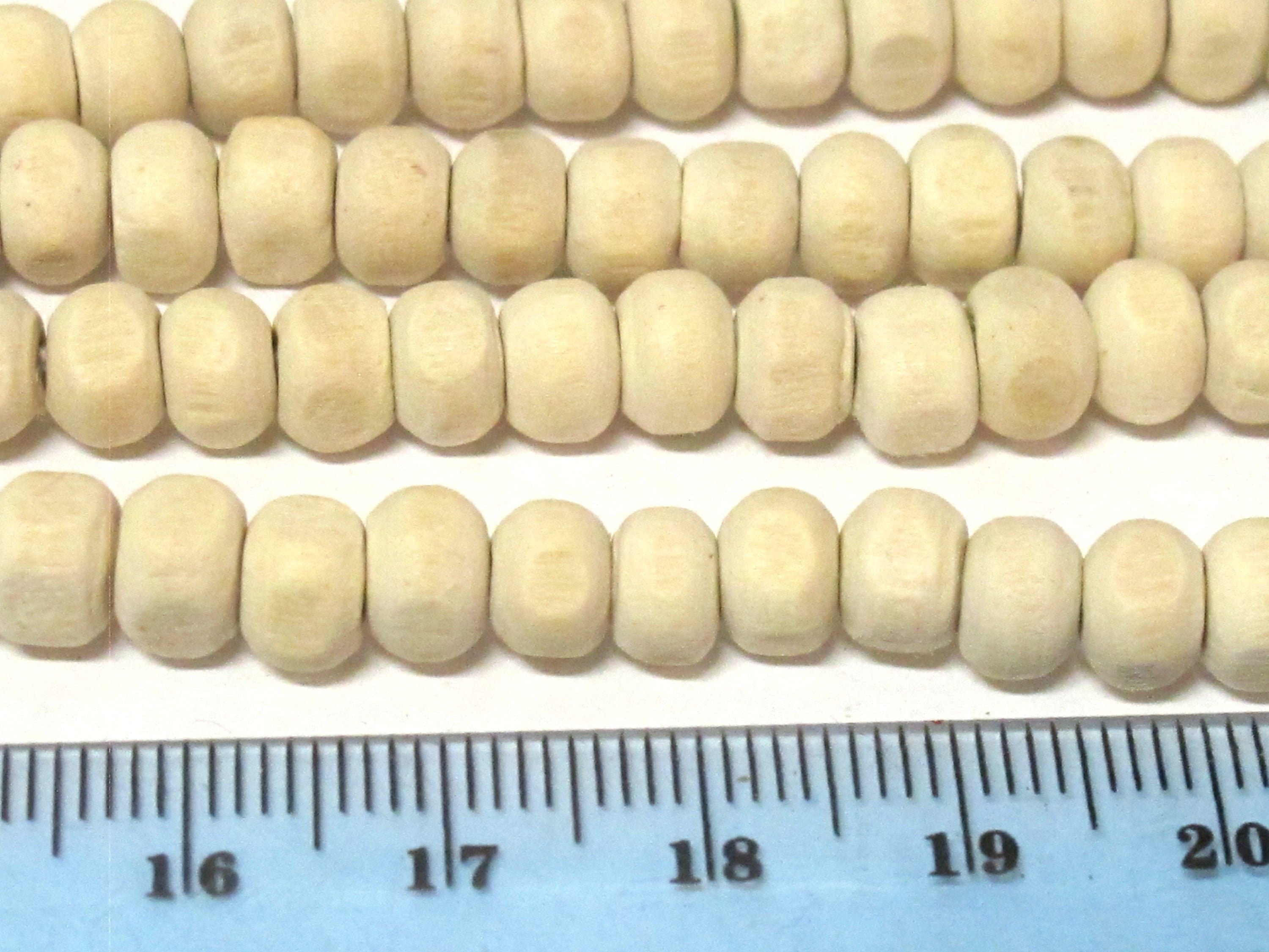 20 Beads - Small 6 mm size spacer natural tulsi basil mala beads rondelle oval shape - NB155