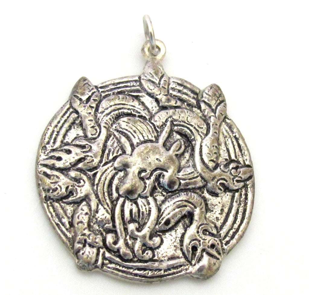 1 Pendant - Ethnic Tibetan silver Dragon pendant - CP057