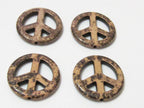 4 Beads - Peace sign pendant beads 25 mm - GM192
