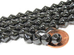 10 BEADS - Bicone shape 8 mm size Magnetic Hematite gemstone Beads - GM406