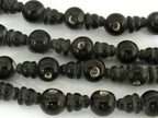 5 Guru Bead sets - 3 hole black color Glass Guru beads 11-12 mm with column Beads - GB026