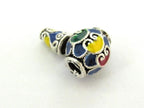 1 Guru bead set - Beautiful enamel inlaid heart design 14 mm size 3 hole Guru Bead with column bead - GB023