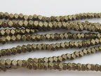 SALE - 1 Full Strand - Small size 3 mm brass tone plated cube metal beads - BD418